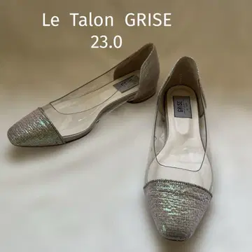 LeTalon GRISE 클리어 콤비 플랫 발레 슈즈 23.0 스퀘어