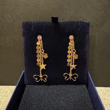 ANNA SUI 골드 나비 별 모티브 롱 귀걸이 안나수이