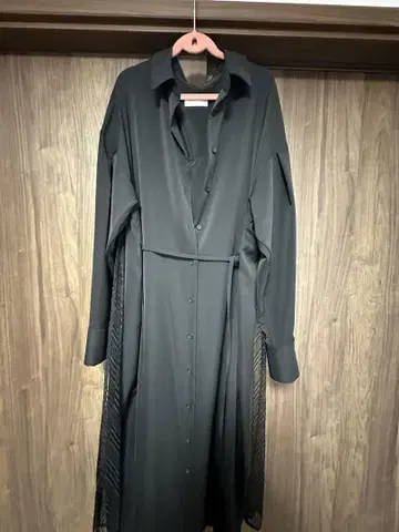 HARE 블랙 셔츠 원피스 롱