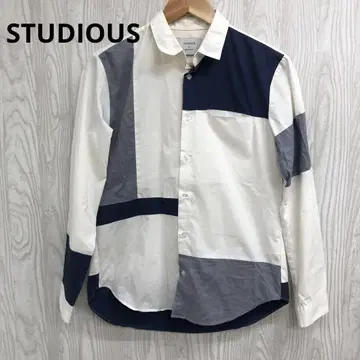 z-227 STUDIOUS 패치워크 긴팔 셔츠