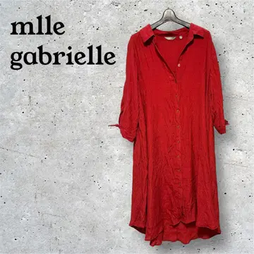 빅 사이즈] mlle gabrielle 레드 셔츠 원피스 1X 비침