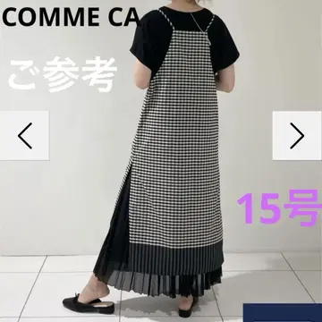 COMME CA 깅엄 보더 점퍼 스커트