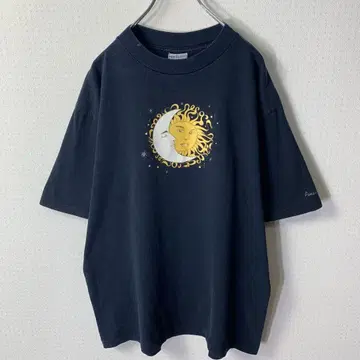 90s 빈티지 티셔츠 L 태양과 달 USA제 싱글 스티치