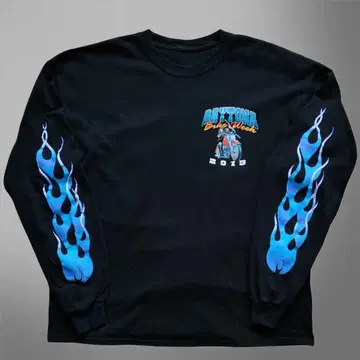 DAYTONA BIKE WEEK 롱 T 셔츠 블루 프레임 블랙 XL