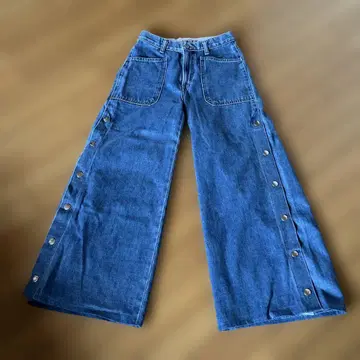 SOMETHING 부츠 컷 데님 사이드 버튼