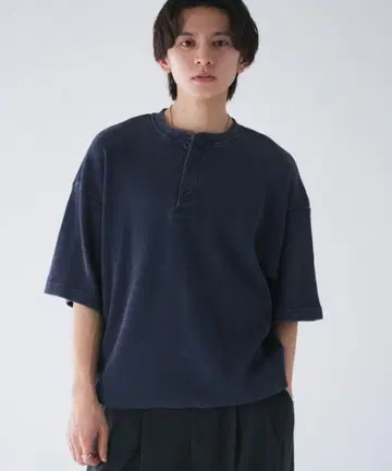 adoon plain 헨리넥 스노우 가공 써멀 T