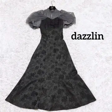 dazzlin 시어 베일 자카드 원피스 플레어 꽃무늬 롱