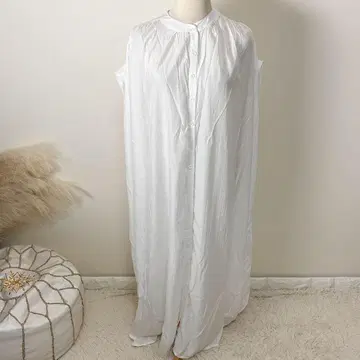 CORNERS 넉넉한 개더 셔츠 원피스 M 화이트