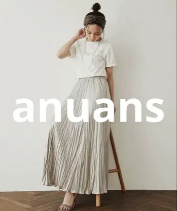 거의 미사용 anuans 플리츠 스커트 FREE 라이트 그레이 여성용