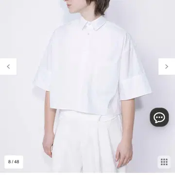 NAVE 네이브 택 포함 새상품 크롭 반팔 화이트 셔츠