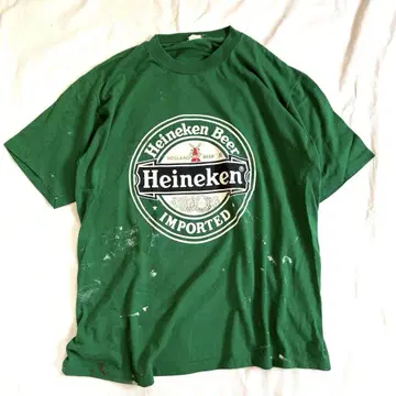 vintage Heineken 하이네켄 티셔츠 페인트 징글