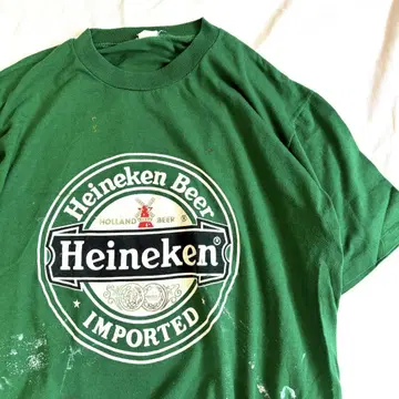 vintage Heineken 하이네켄 티셔츠 페인트 징글