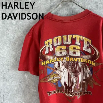 HARLEY DAVIDSON 백 프린트 티셔츠 반팔 루트 66 S 사이즈