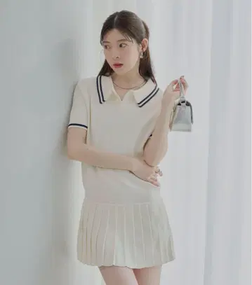 Chico 플리츠 폴로 미니 원피스 미사용 새상품 택 포함