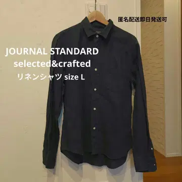 새상품급 JOURNAL STANDARD 린넨 셔츠 블랙 L