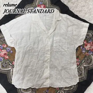 저널 스탠다드 relum 린넨 오픈 카라 반팔 셔츠