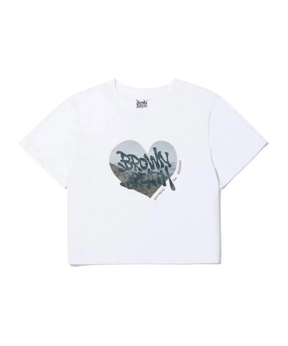 Brownbreath BB heart Crop Short Sleeve Tee M