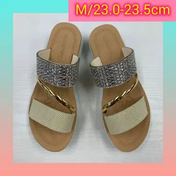 m/23.0-23.5cm 여성용 새상품 비쥬 샌들 장식 샌들
