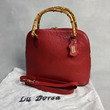 La Borsa 핸드백 Bamboo 2way 천연 가죽 레드 빨간색