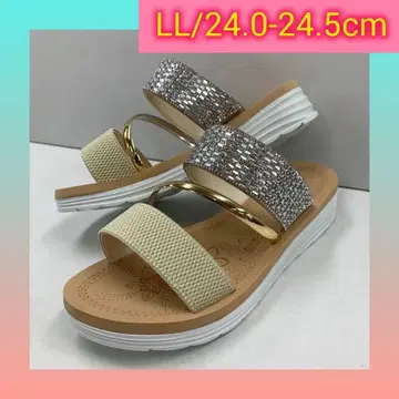 LL/24.0-24.5cm 여성용 새상품 비쥬 샌들 장식 샌들