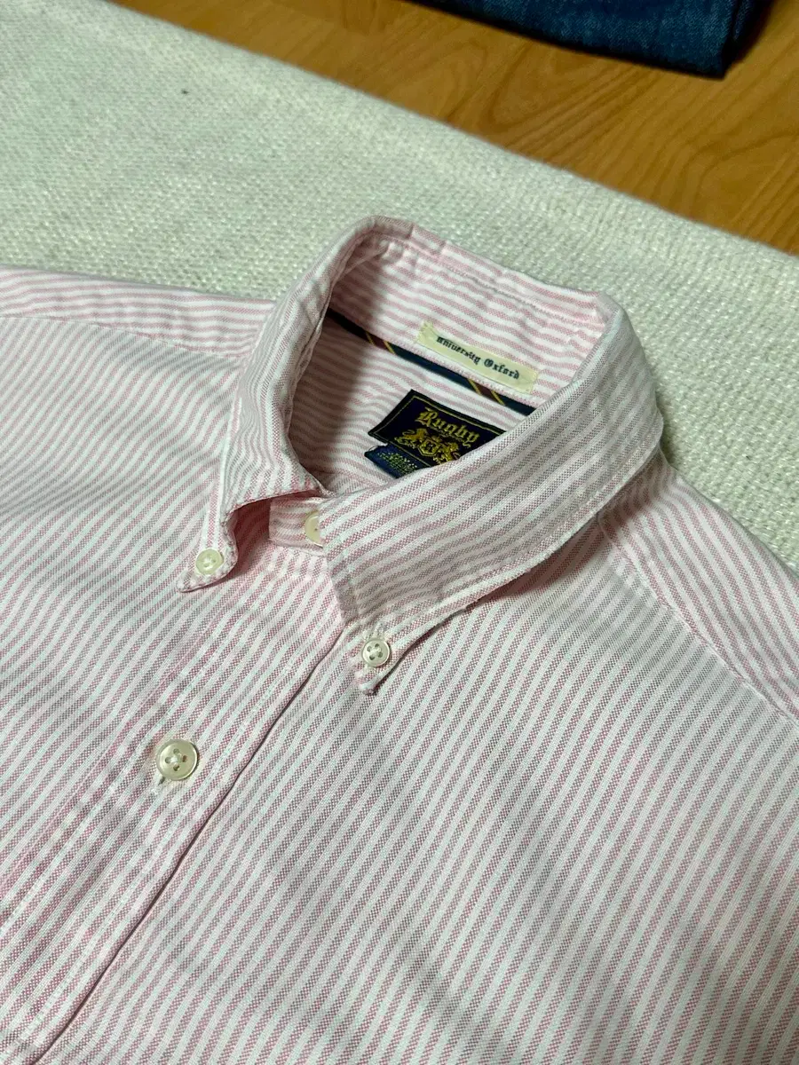 (95) Polo Ralph Lauren Rugby Oxford Striped Pink S