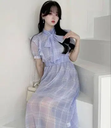 TITTY&CO. 시어 체크 원피스