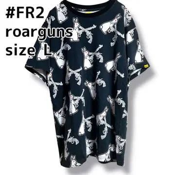 #FR2 ROARGUNS 티셔츠 올 패턴 토끼 L 블랙 티셔츠 반팔