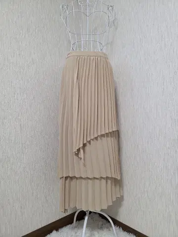 MICALLE MICALLE 쓰리 레이어 플리츠 티어드 스커트