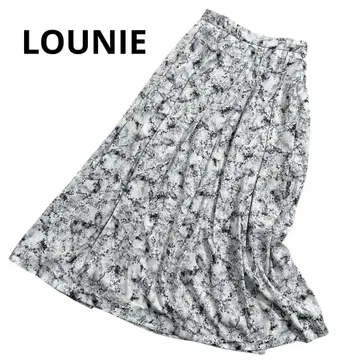 새상품급 LOUNIE 루니 롱 스커트 보케 패턴 아트 패턴 플레어 36