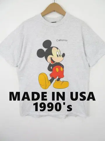 90s USA제 미키마우스 발포 프린트 반팔 티셔츠 L 디즈니