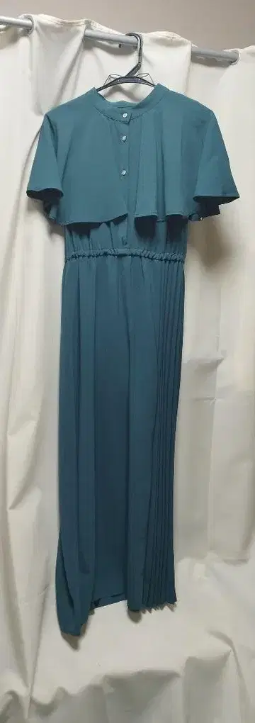 틸 프릴 반팔 롱 원피스