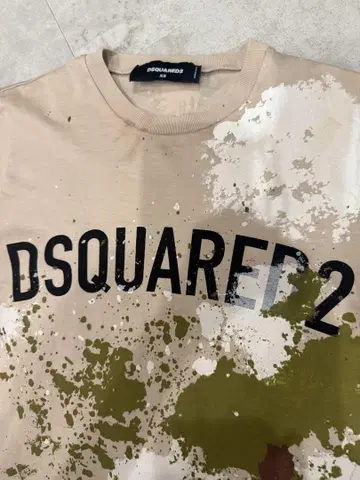 DSQUARED2 스플래쉬 프린트 데미지 반팔 티셔츠