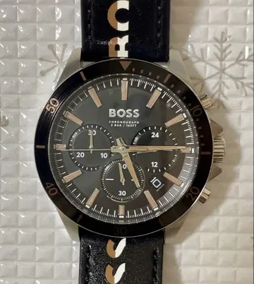 BOSS 보스 워치 크로노그래프 로고 디자인 가죽 스트랩