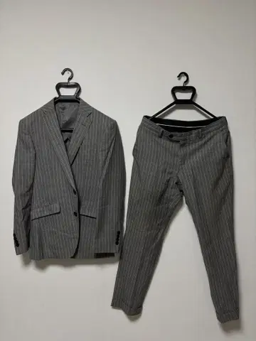 SUIT SELECT 수트 셋업 A5 그레이 스트라이프