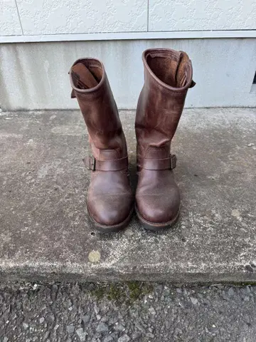 스페인산 SENDRA 핸드메이드 엔지니어 부츠 앞코 브라운 28cm
