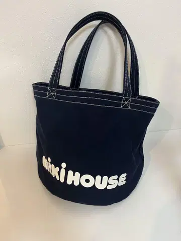 miki HOUSE 네이비 토트백