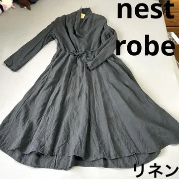 네스트로브 nest robe 린넨 긴팔 원피스 블랙 긴팔 롱 드레스