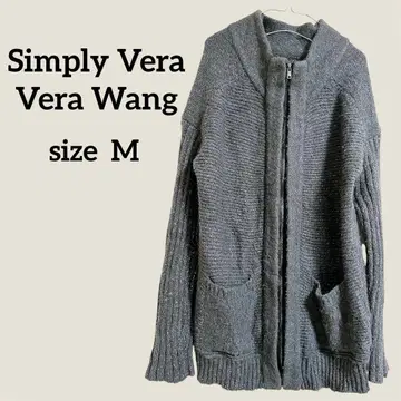 Simply Vera Vera Wang 후드 부착 가디건 M 그레이