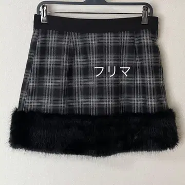 유메텐보 DearMyLove 디어마이러브 포인트 퍼 미니 스커트 블랙