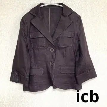icb 아이시비 여성용 브라운 얇은 소재 자켓 린넨 100% 11호
