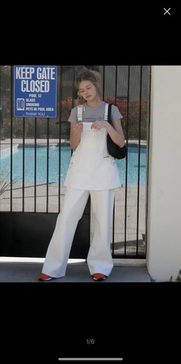 (New) Somewhere Butter Combi Cotton Overalls White