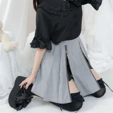 프론트 지퍼 플리츠 치마바지 유메텐보 DearMyLove