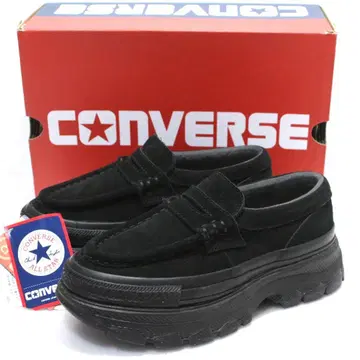 미사용급 CONVERSE 트렉 웨이브 로퍼 블랙 통굽 24cm