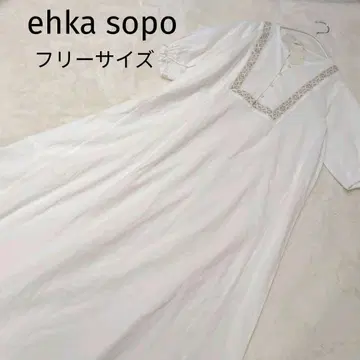 ehka sopo 에카 소포 화이트 자수 롱 셔츠 원피스 미사용