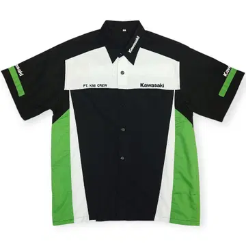 Kawasaki Racing 가와사키 자수 레이싱 피트 셔츠 M