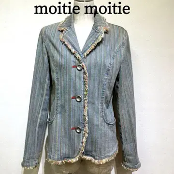 moitie moitie 데님 원단 스트라이프 자켓