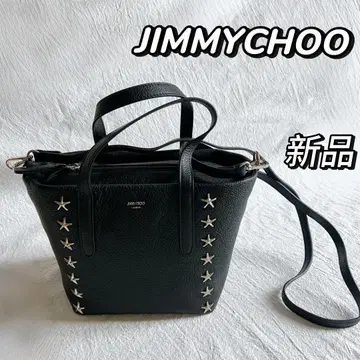 JIMMY CHOO 미니 사라 미니 토트 블랙 스터드 숄더백