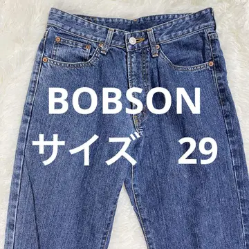 BOBSON 데미지 가공 블루 스트레이트 청바지 29