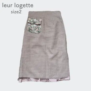 leur logette 타이트 스커트 라메 스팽글 린넨 혼방 롱 기장
