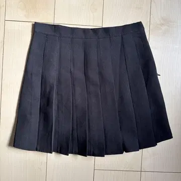 미셸 마카롱 블랙 플리츠 스커트 F